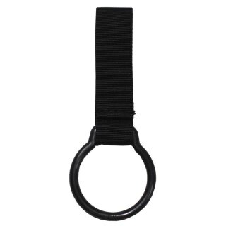 Taschenlampenhalter mit Ring und Nylonclip, schwarz
