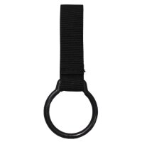 Taschenlampenhalter mit Ring und Nylonclip, schwarz