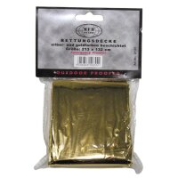 Rettungsdecke, silber- und goldfarben beschichtet